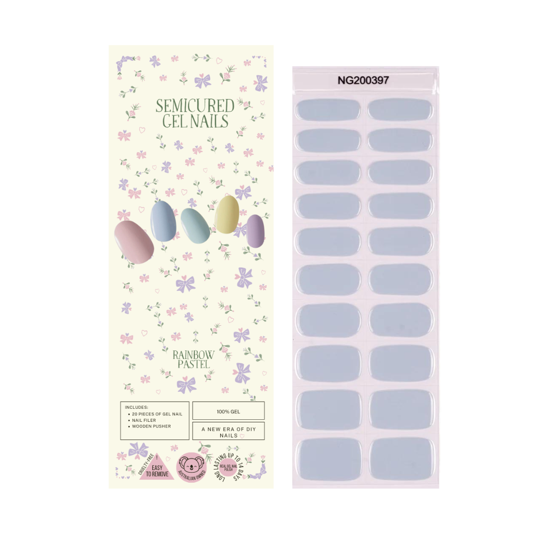 Wholesale - Pastel Blue Semicured Gel Nails Kit ($13.99 x 10 Nail Kits)