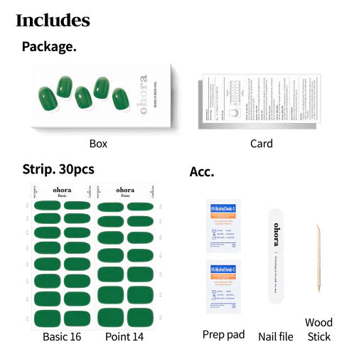 Ohora N Tint Forest Semi Cured Gel Nail Stickers