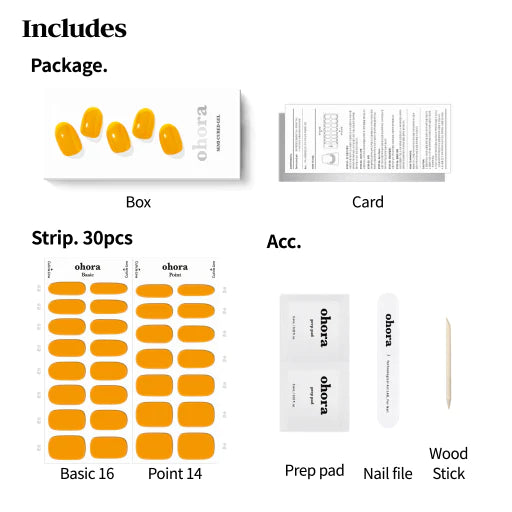 Ohora N Tint Orange Semi Cured Gel Nail Stickers