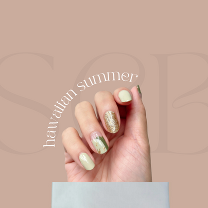 Hawaiian Summer Moonlight Designer Nail Polish Wrap Sticker