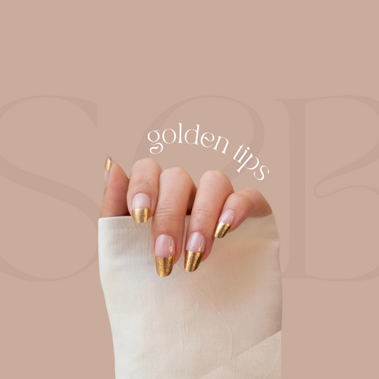 Golden Tips Designer Nail Polish Wrap Sticker