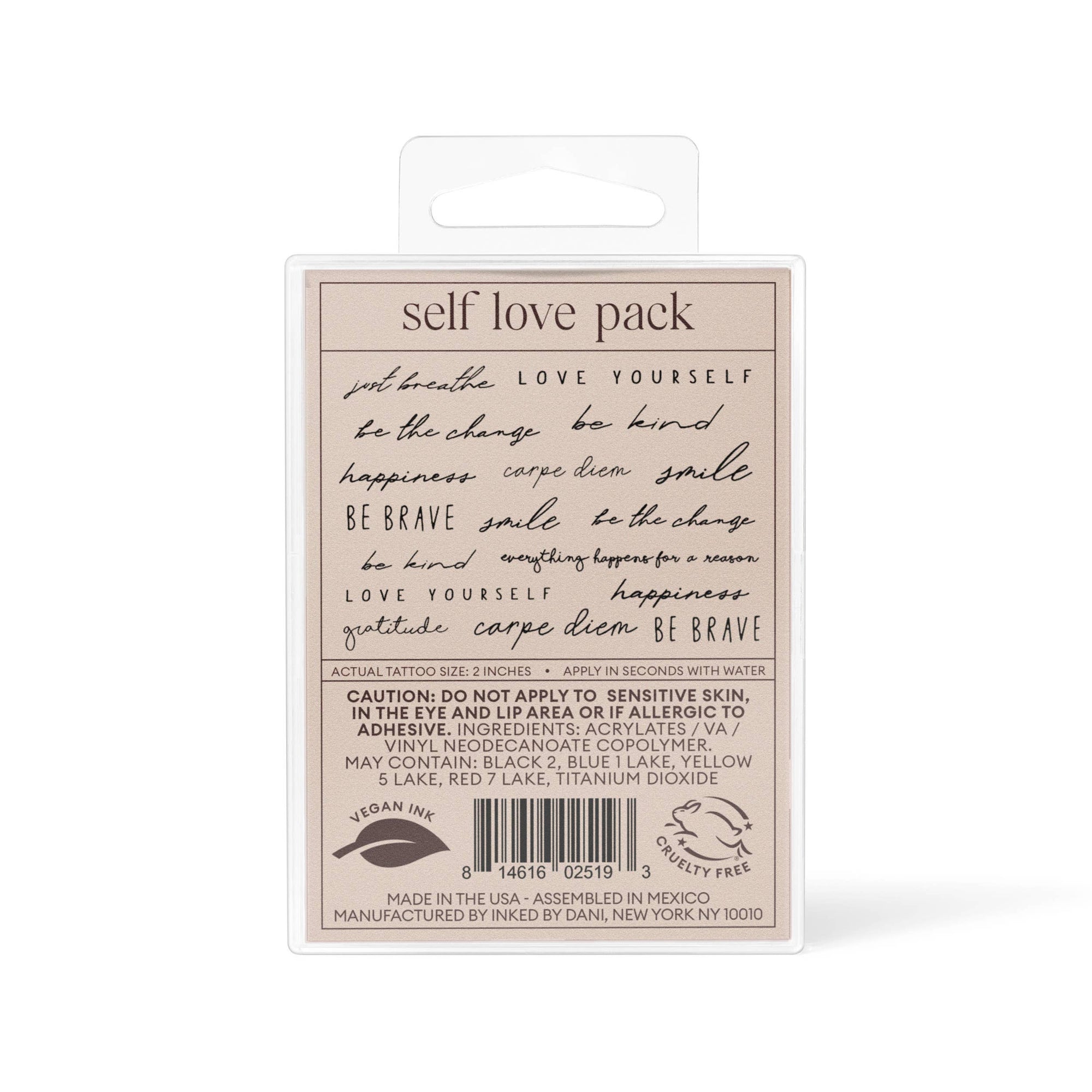 INKED by Dani - Self Love Temporary Tattoo Pack