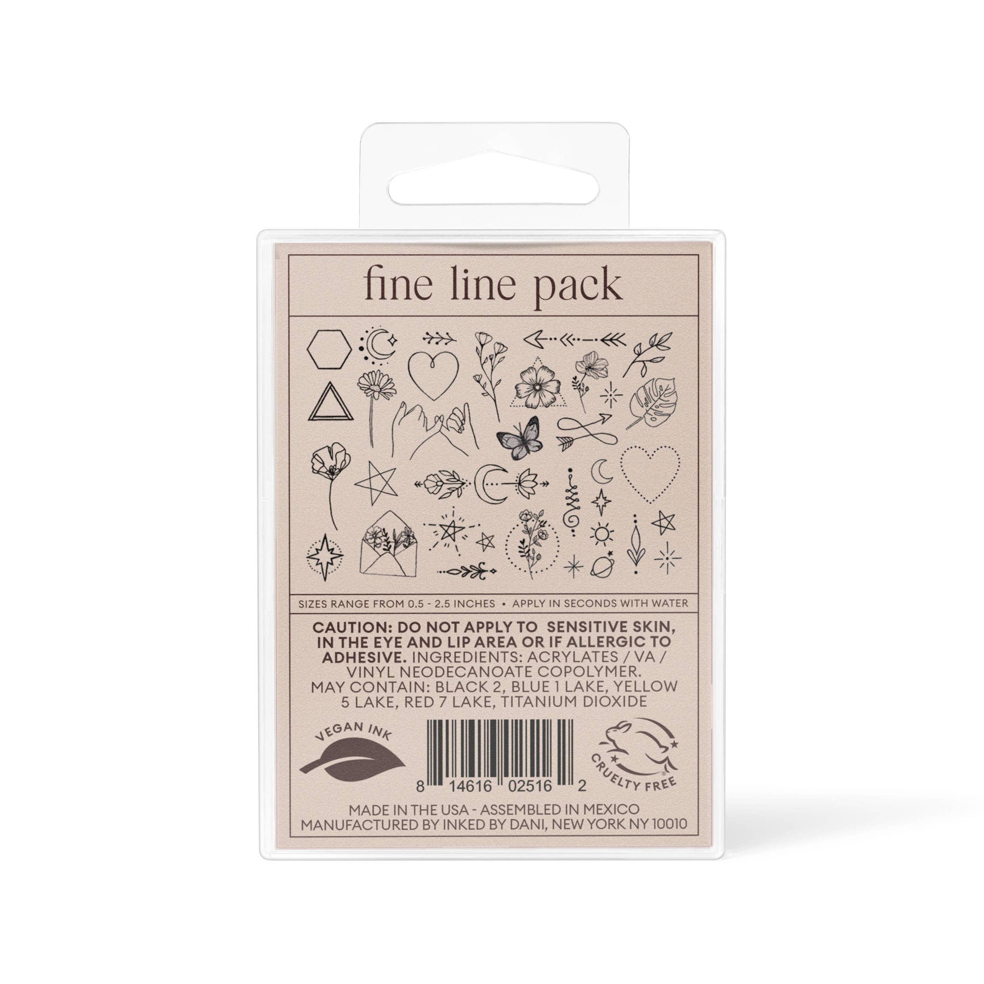 INKED by Dani - Fine Line Temporary Tattoo Pack