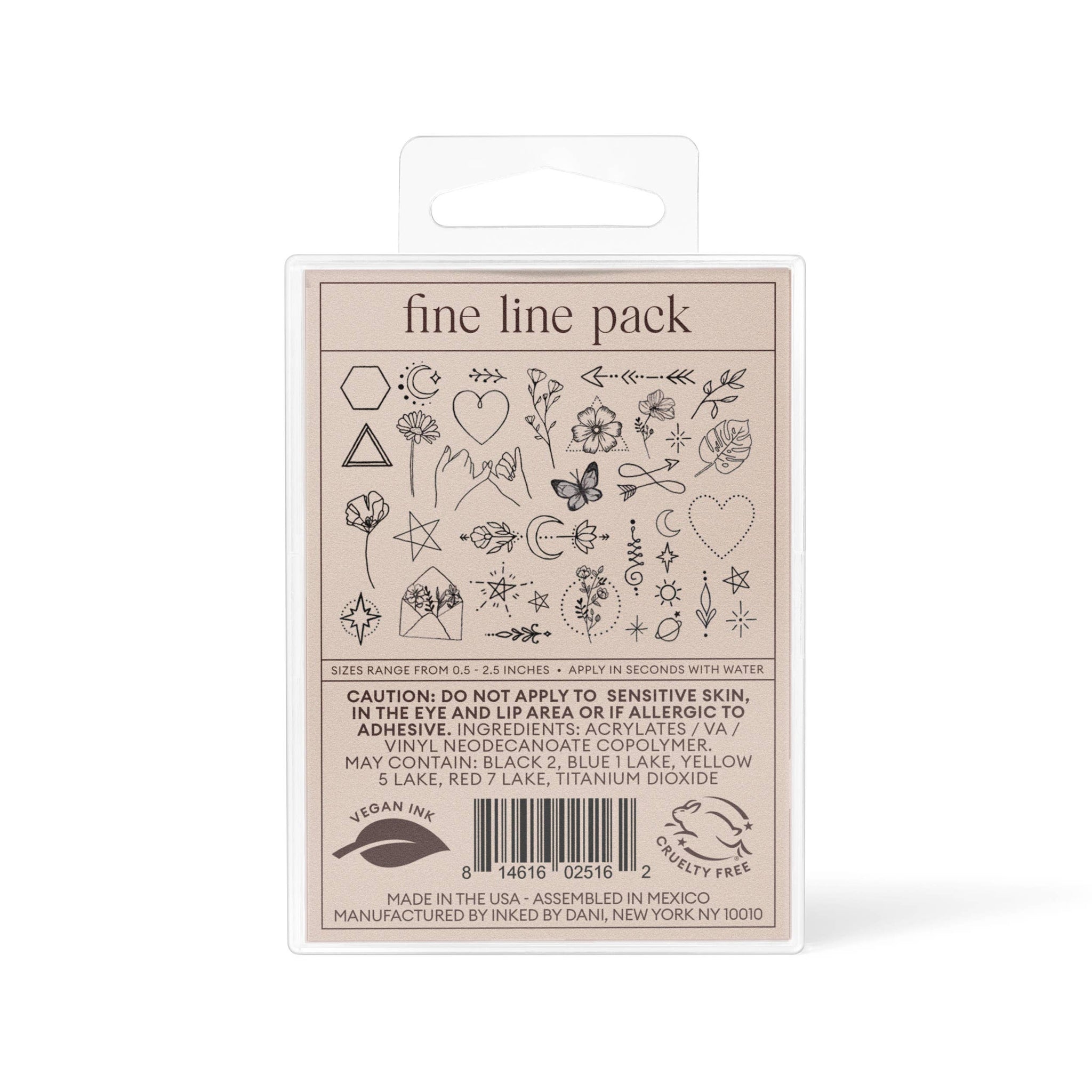 INKED by Dani - Fine Line Temporary Tattoo Pack