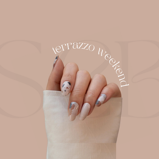 Terrazzo Weekend Designer Nail Polish Wrap Sticker