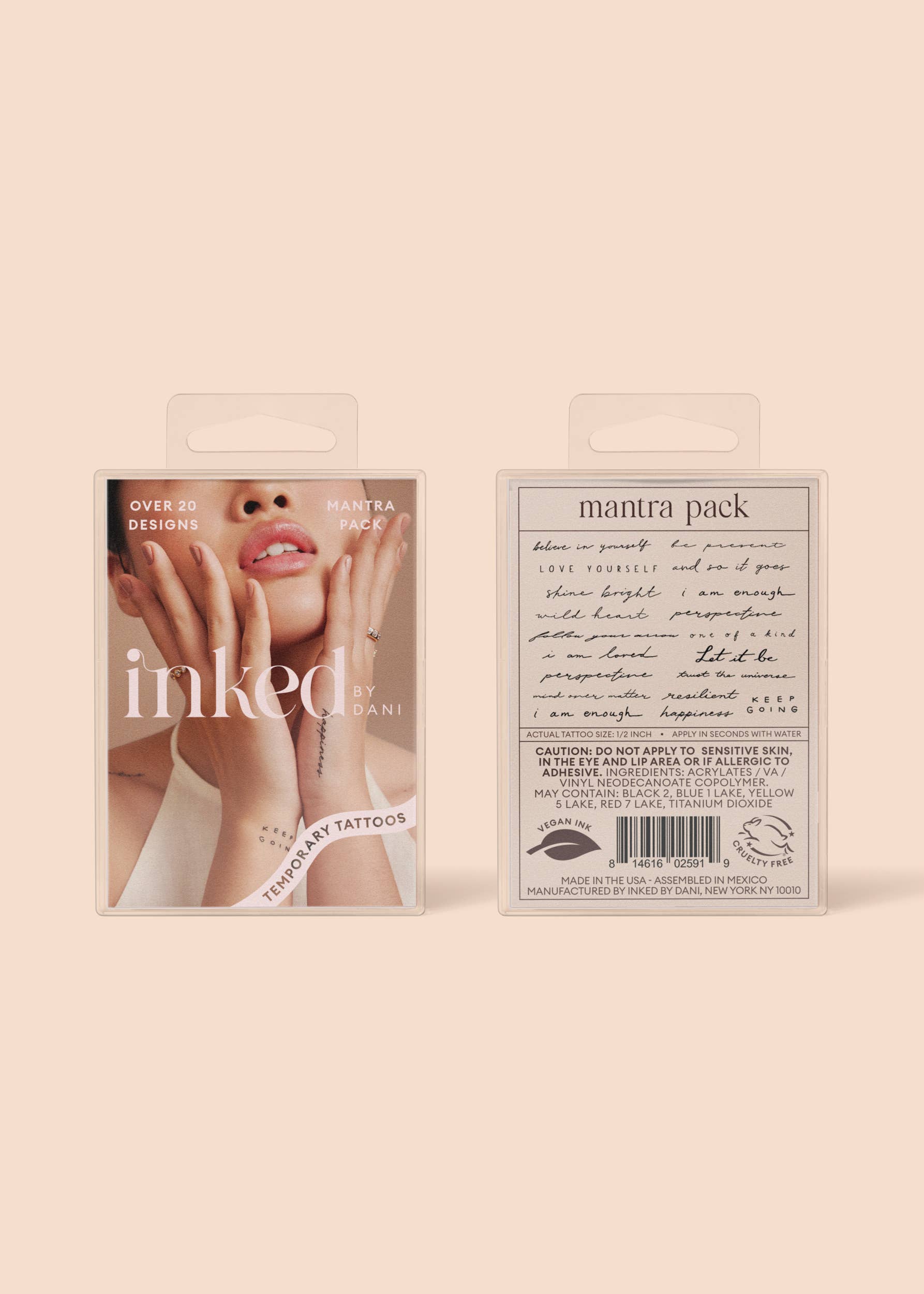 INKED by Dani - Mantra Temporary Tattoo Pack