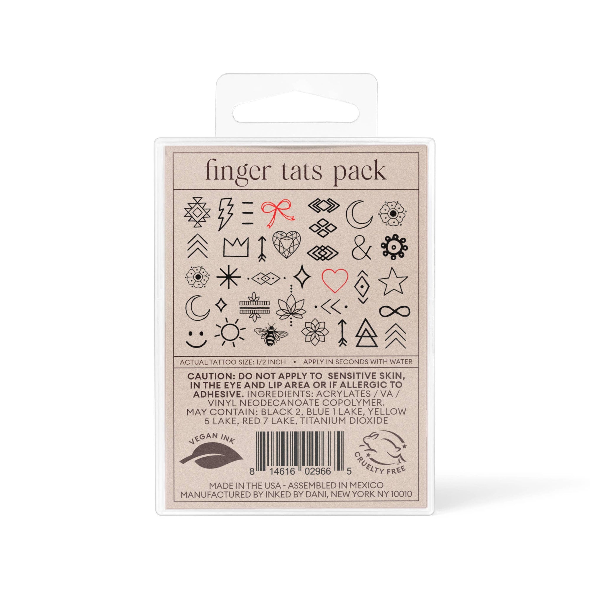 INKED by Dani - Finger Tats Temporary Tattoo Pack
