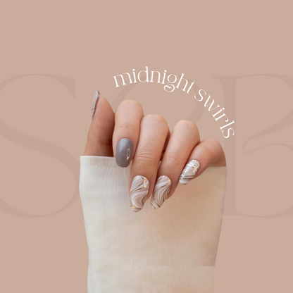 Midnight Swirls Designer Nail Polish Wrap Sticker