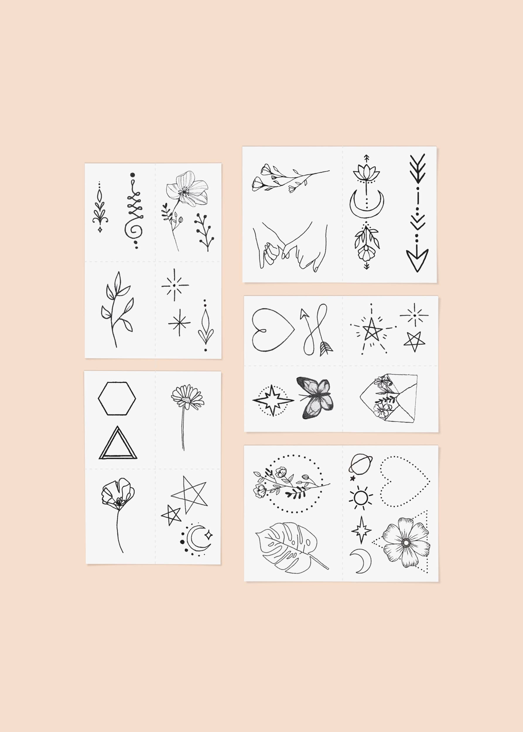 INKED by Dani - Fine Line Temporary Tattoo Pack