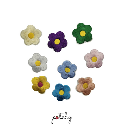 Mini Colourful Flowers Iron-On Patch (4 in pack)