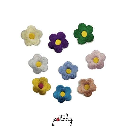 Mini Colourful Flowers Iron-On Patch (4 in pack)