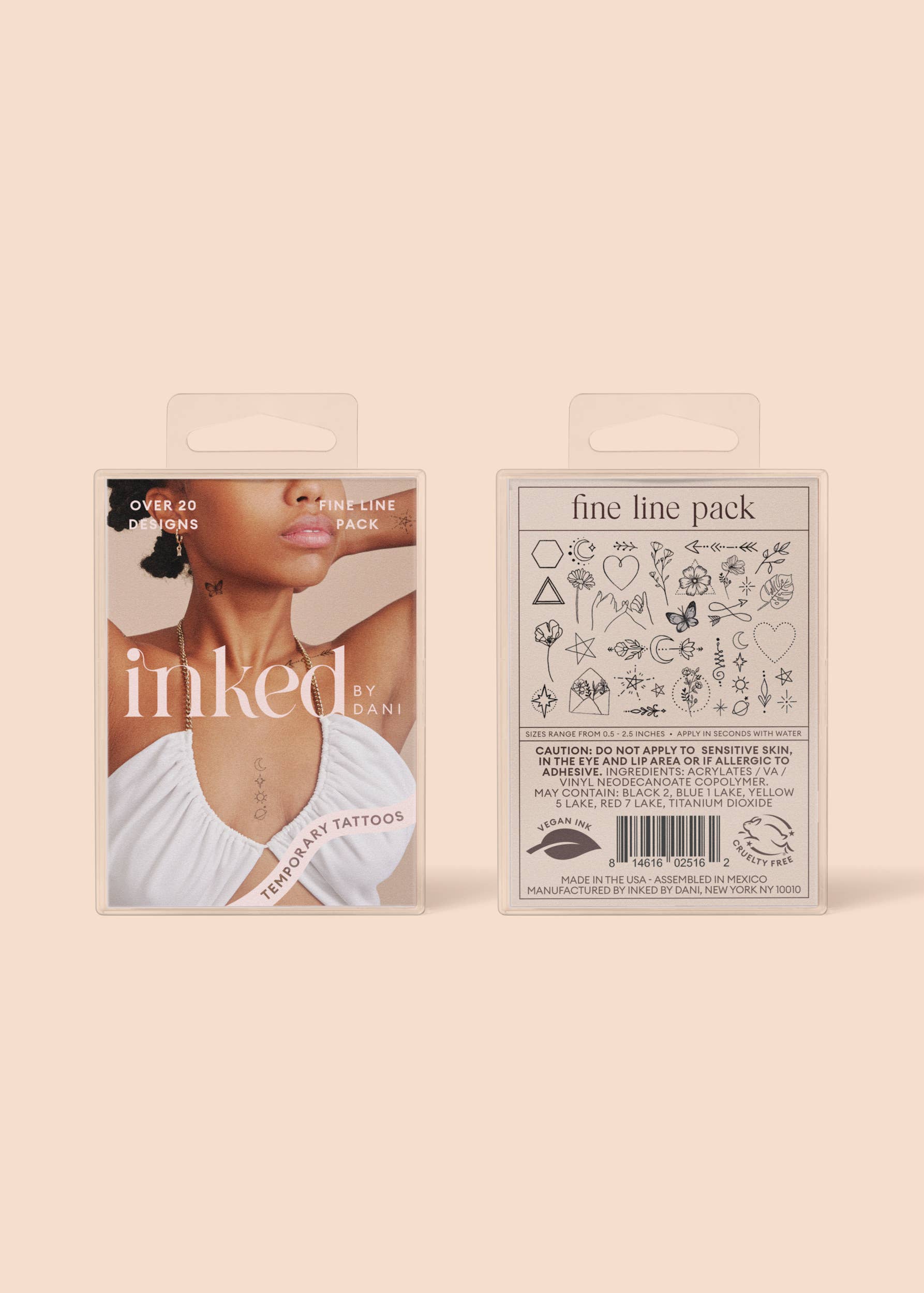 INKED by Dani - Fine Line Temporary Tattoo Pack