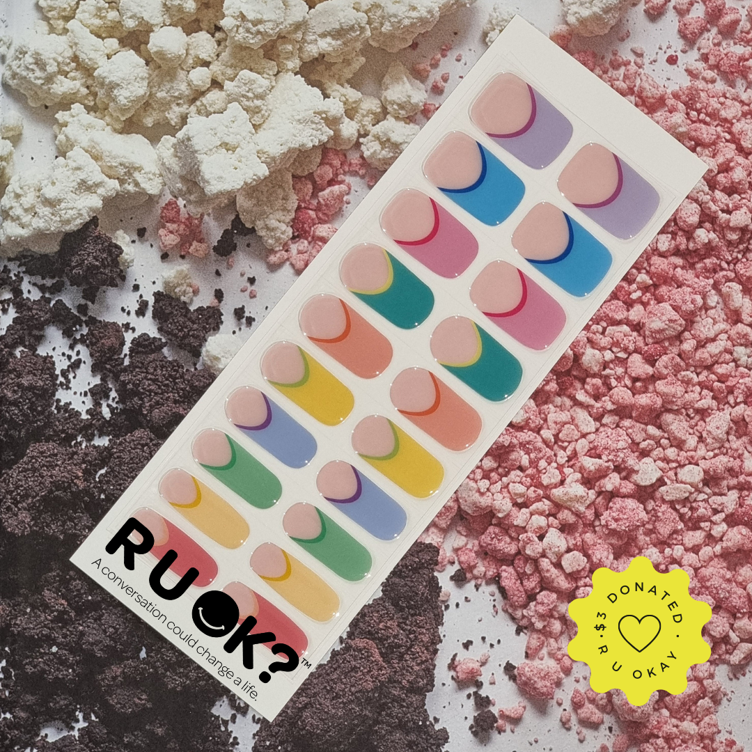 Rainbow Semi Cured Gel Nail Sticker Kit