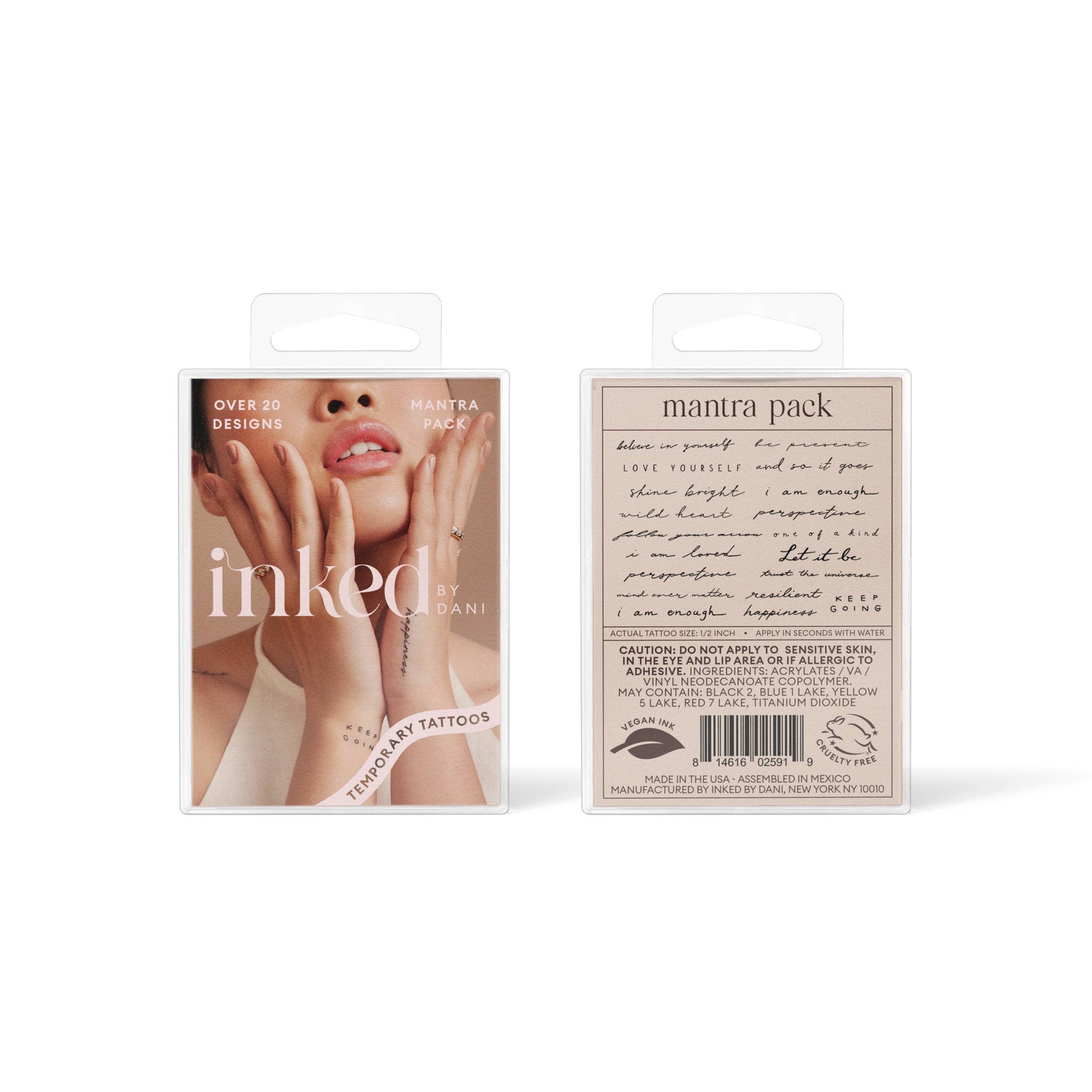 INKED by Dani - Mantra Temporary Tattoo Pack