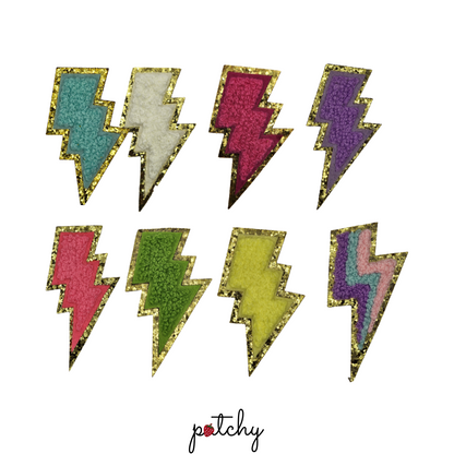 Lightning Colourful Chenille Iron-On Patch