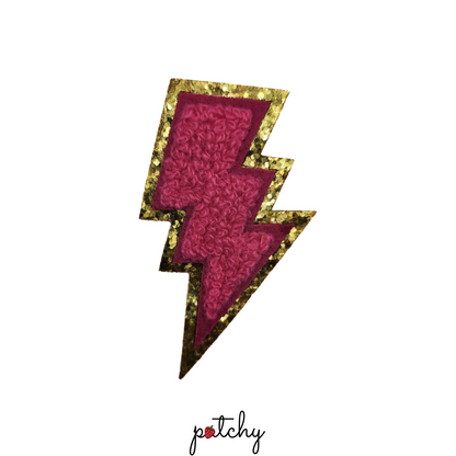 Lightning Colourful Chenille Iron-On Patch