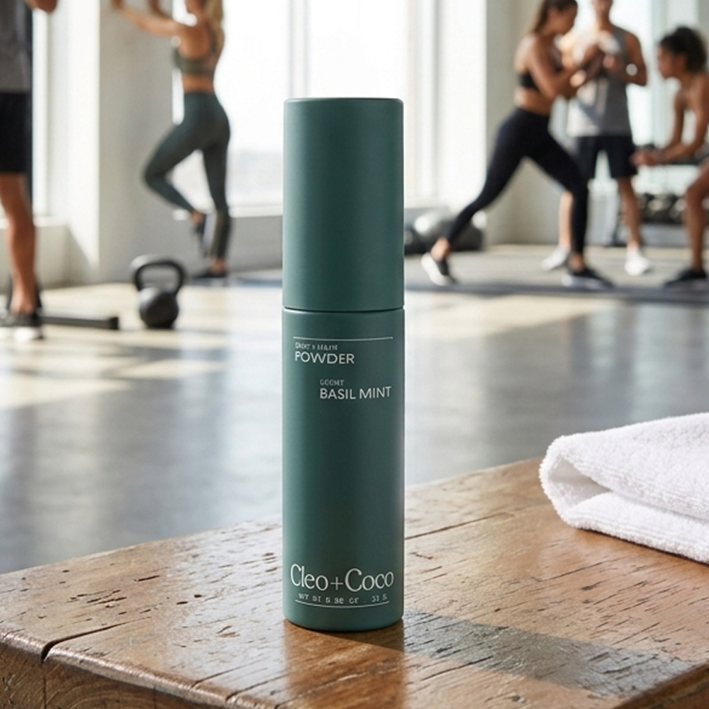 Cleo+Coco - Body Powder + Dry Shampoo - Talc-Free, Anti-Chafe- Basil Mint