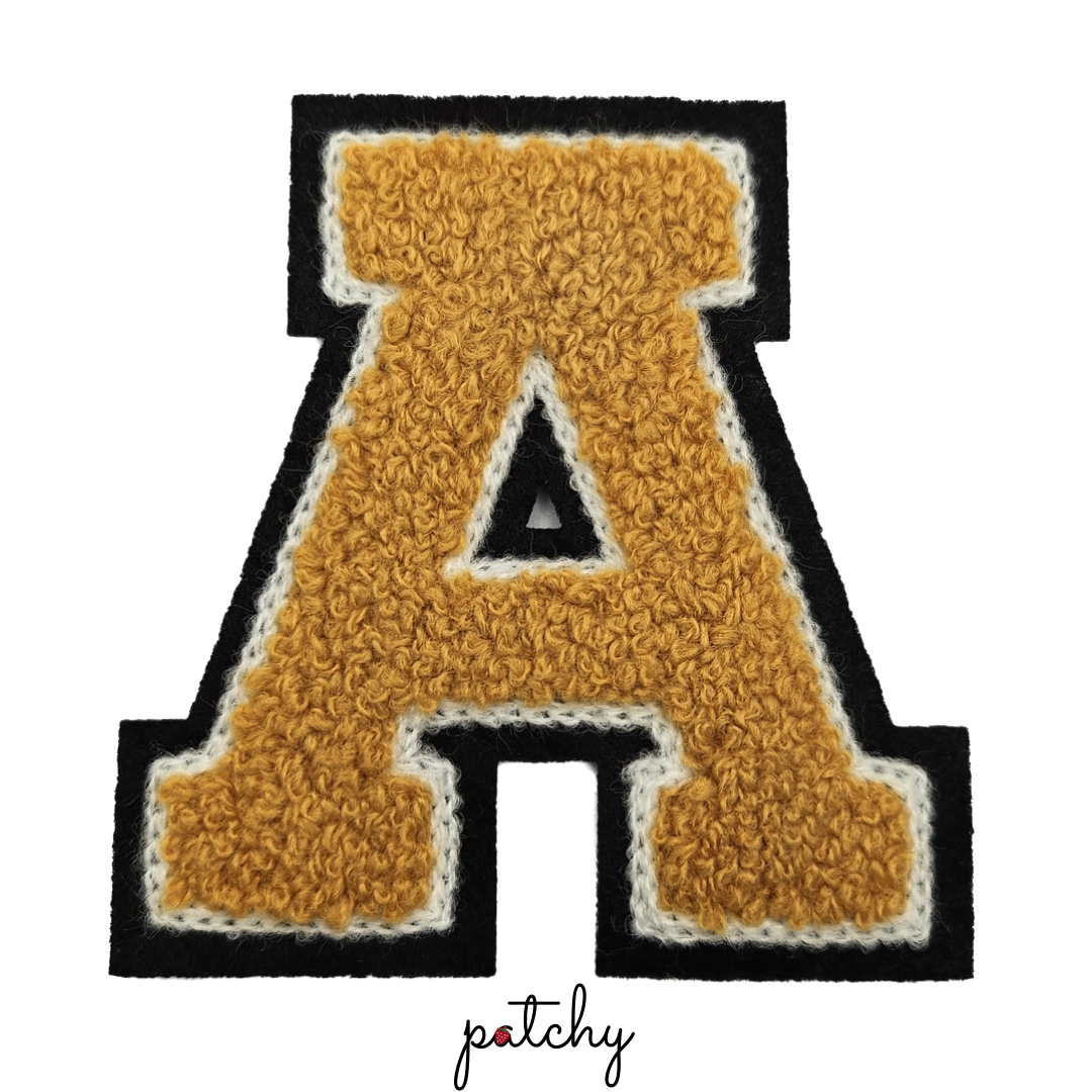 Orange Varsity Chenille Iron-On Letter Patch