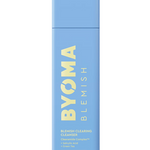 Blue bottle of BYOMA Blemish Clearing Cleanser on a white background