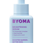 BYOMA brightening serum bottle on a white background