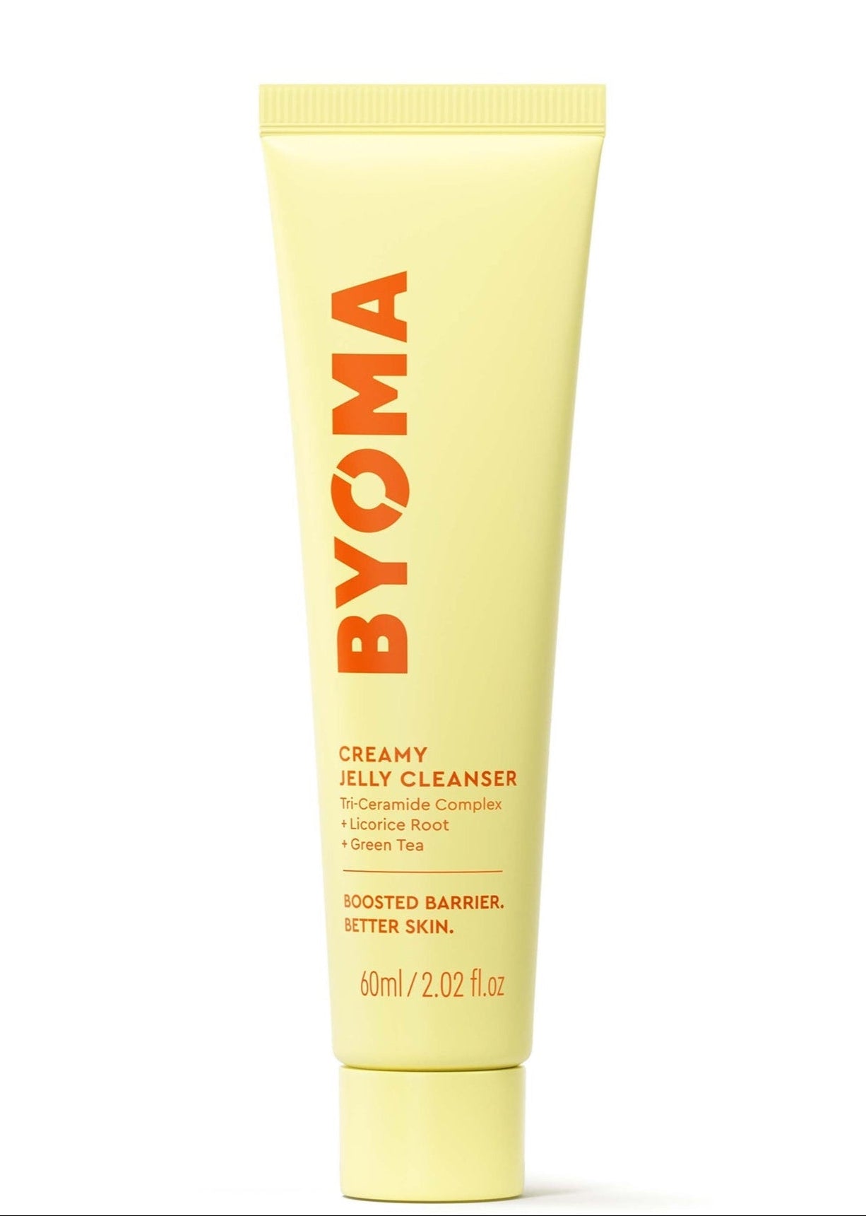 BYOMA creamy facial cleanser tube on a white background