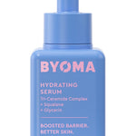 BYOMA hydrating serum bottle with dropper on a white background