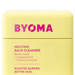 Yellow container of BYOMA Melting Balm Cleanser on a white background
