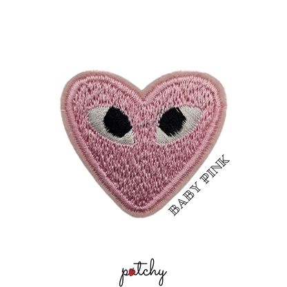 Heart Eye Embroidered Iron-On Patch