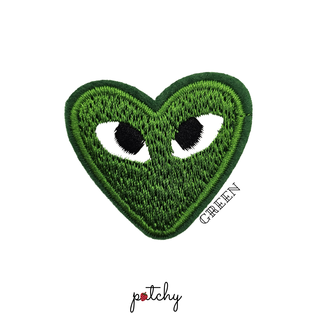 Heart Eye Embroidered Iron-On Patch