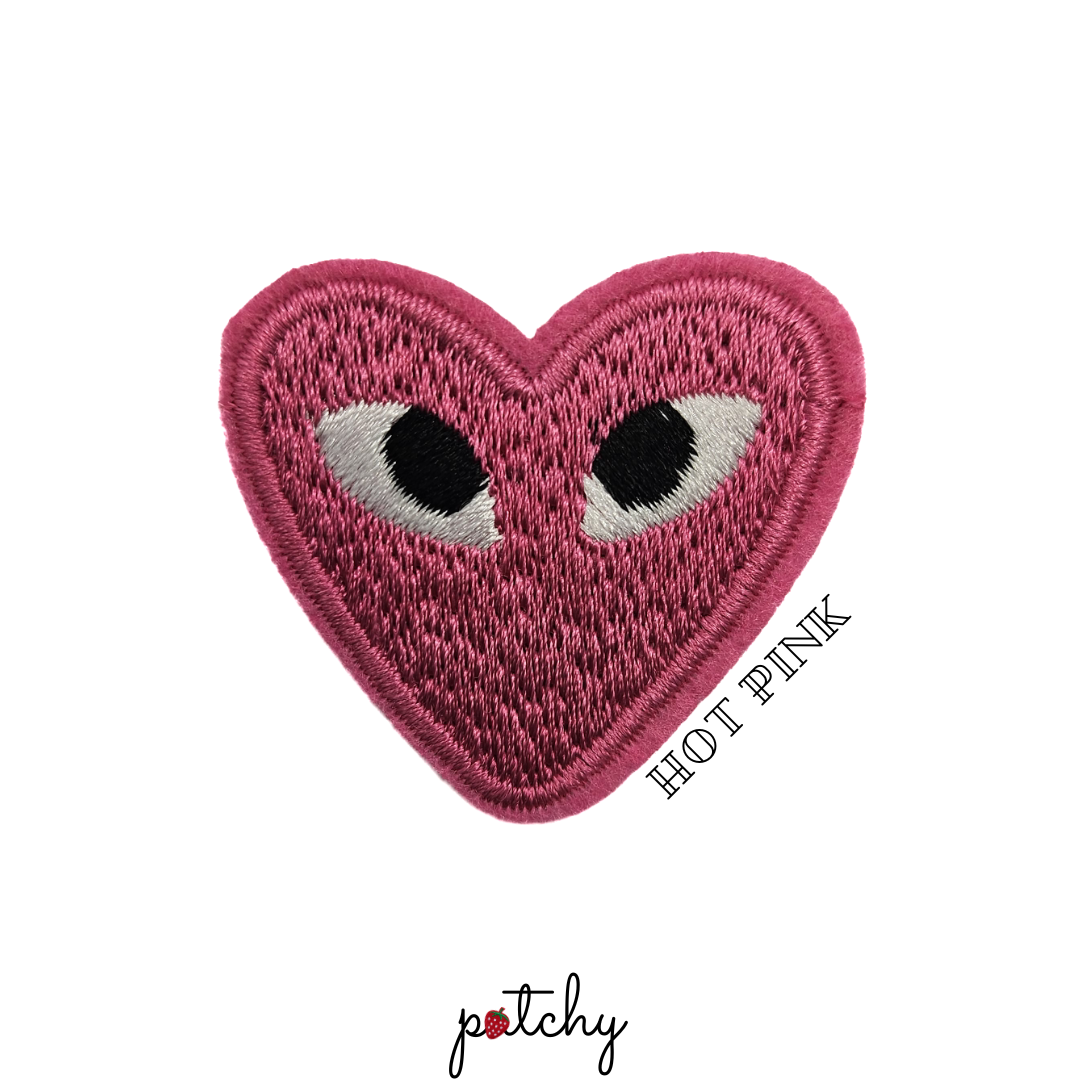 Heart Eye Embroidered Iron-On Patch