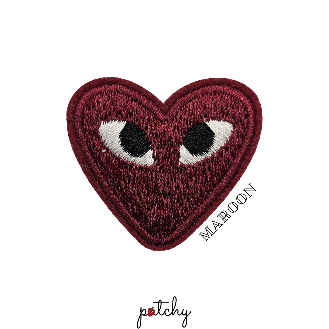 Heart Eye Embroidered Iron-On Patch