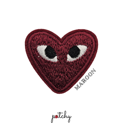 Heart Eye Embroidered Iron-On Patch