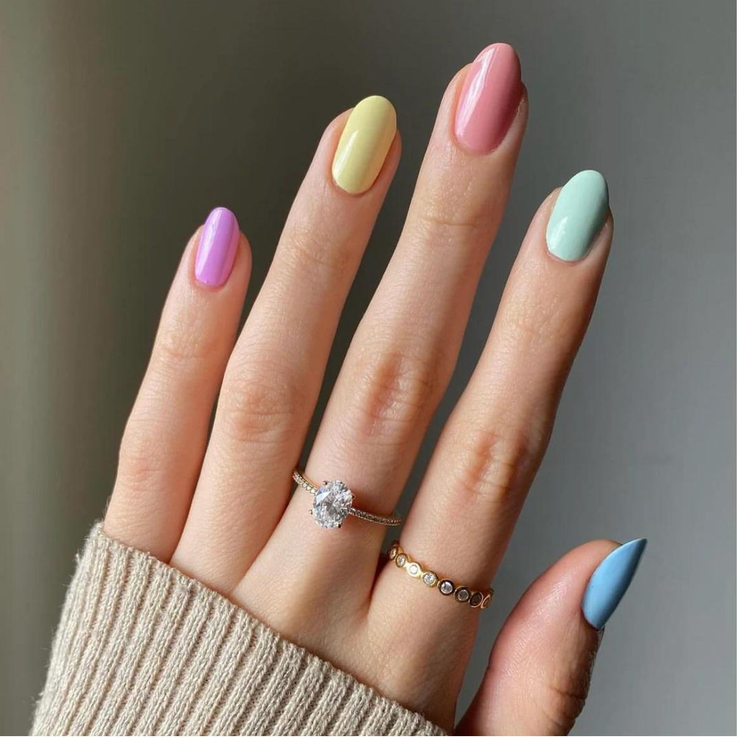 Wholesale -  Rainbow Macaron Pastel Pink Semicured Gel Nails Kit  ($13.99 x 10 Nail Kits)