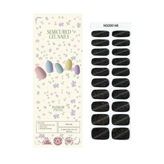 Wholesale - Black Cateye Magnetic Semicured Gel Nails Kit ($13.99 x 10 Nail Kits)