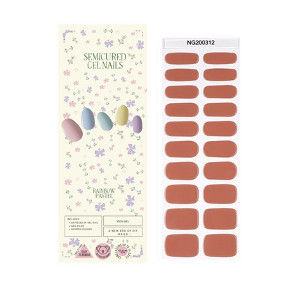 Wholesale - Pastel Orange Semicured Gel Nails Kit ($13.99 x 10 Nail Kits)