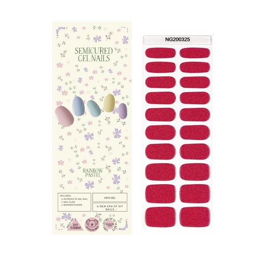 Wholesale - Glitter Red Semicured Gel Nails Kit  ($13.99 x 10 Nail Kits)