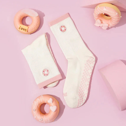 Pink Donut - Non Slip Grip Socks