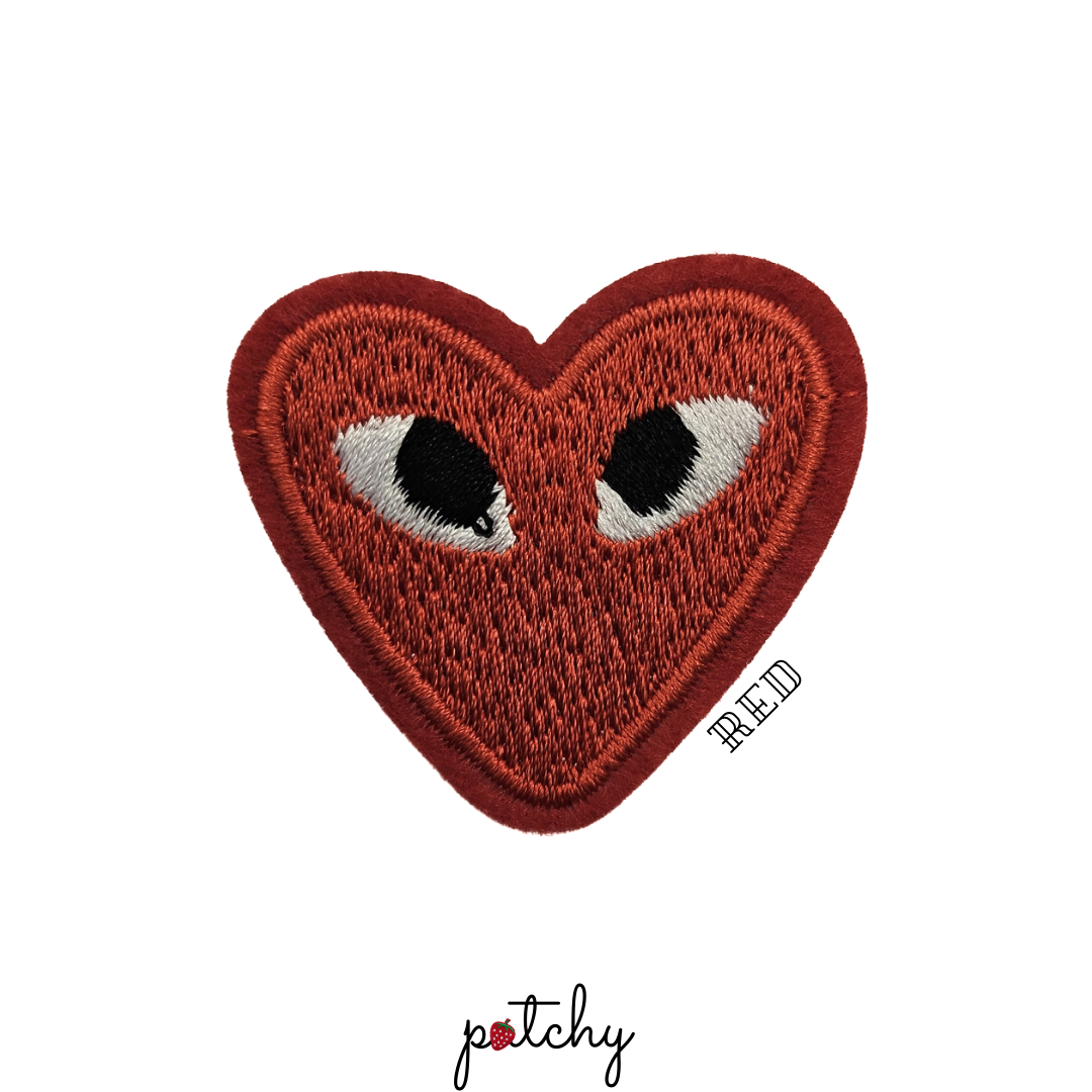 Heart Eye Embroidered Iron-On Patch