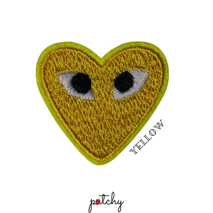 Heart Eye Embroidered Iron-On Patch