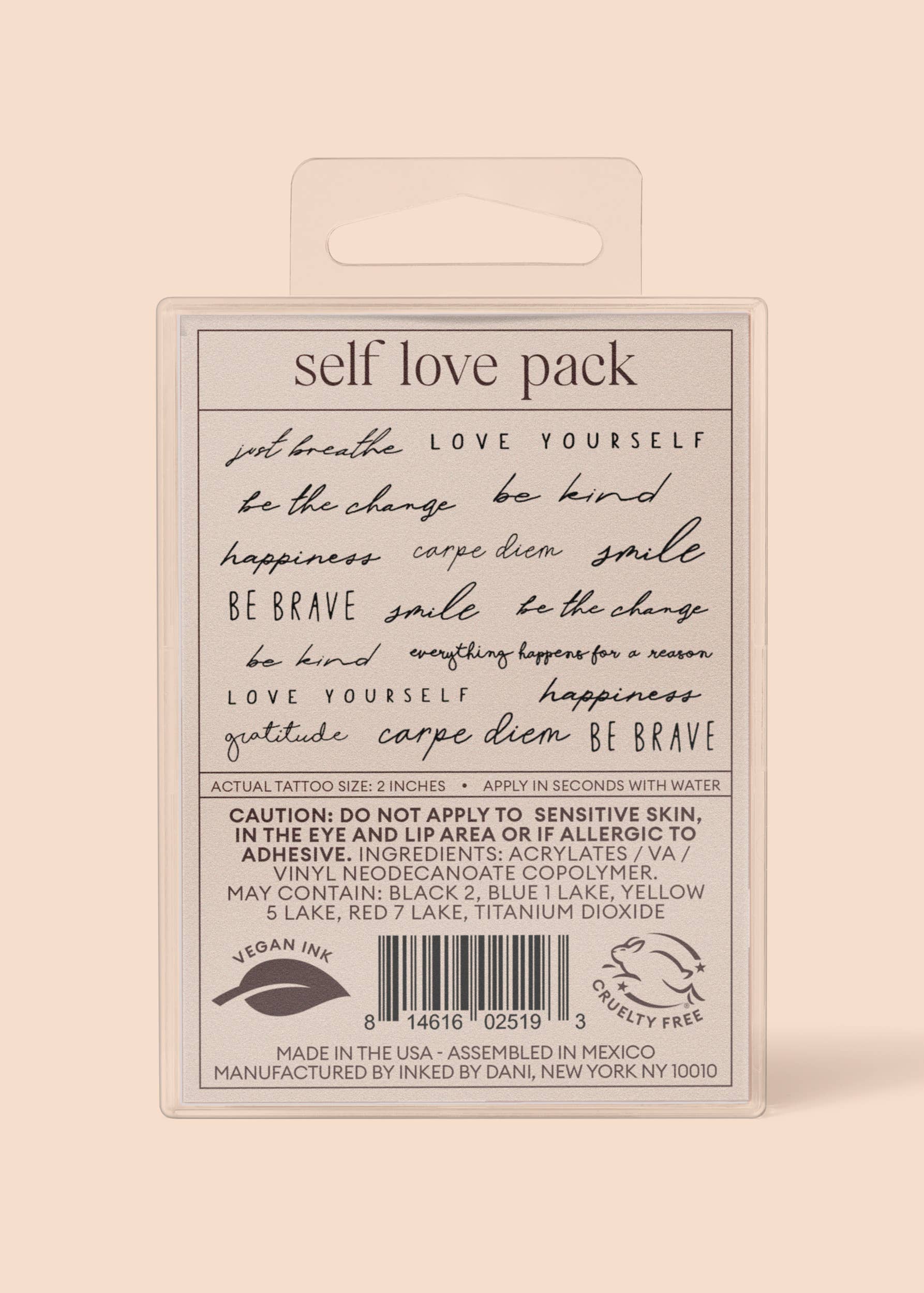 INKED by Dani - Self Love Temporary Tattoo Pack
