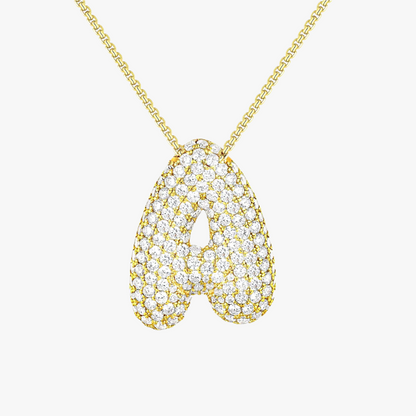 Bubble Initial Diamond Necklace