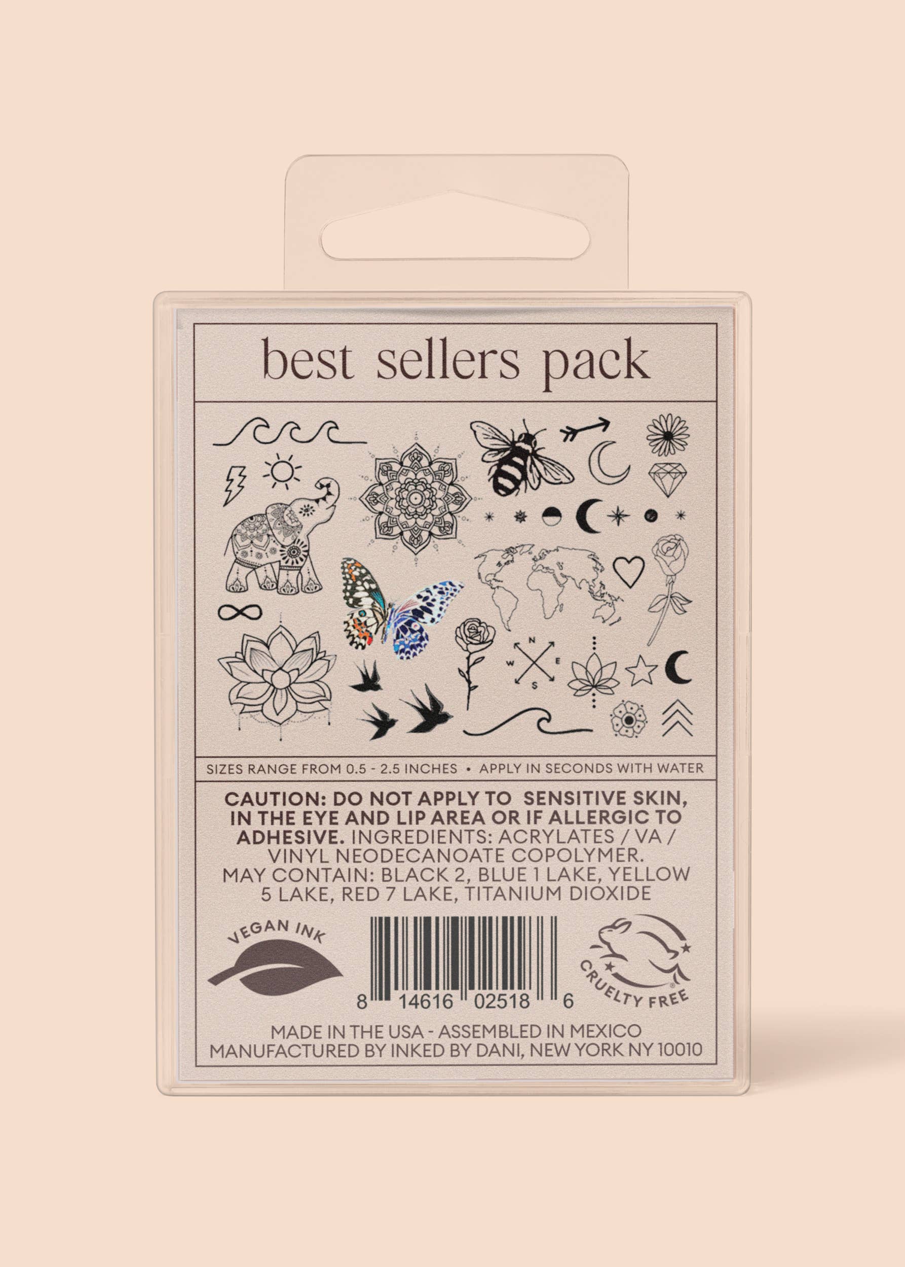 INKED by Dani - Best Sellers Temporary Tattoo Pack
