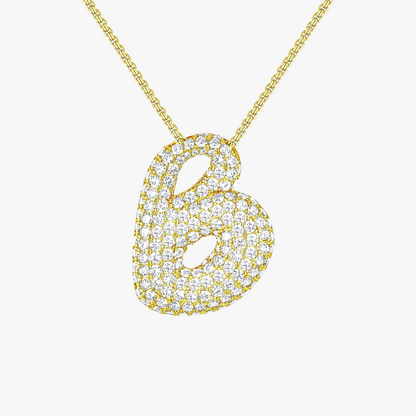 Bubble Initial Diamond Necklace