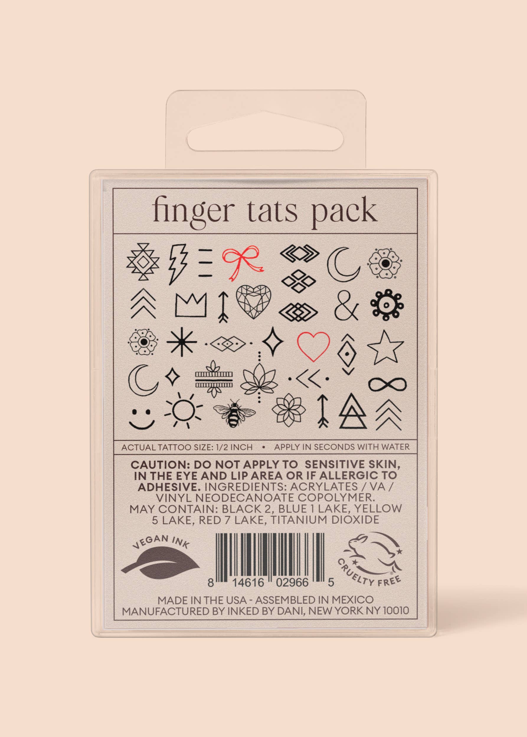 INKED by Dani - Finger Tats Temporary Tattoo Pack