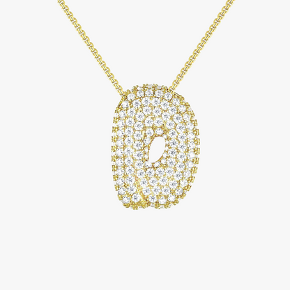 Bubble Initial Diamond Necklace