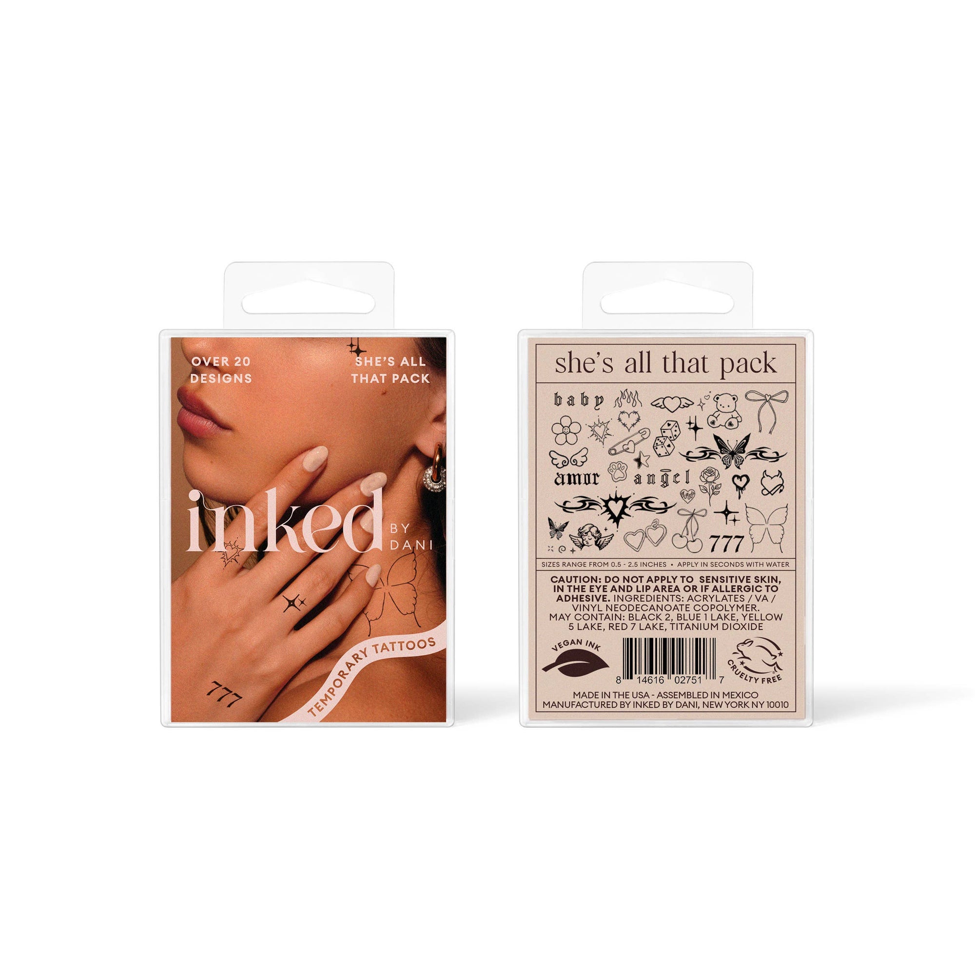 INKED by Dani - She's All That Temporary Tattoo Pack