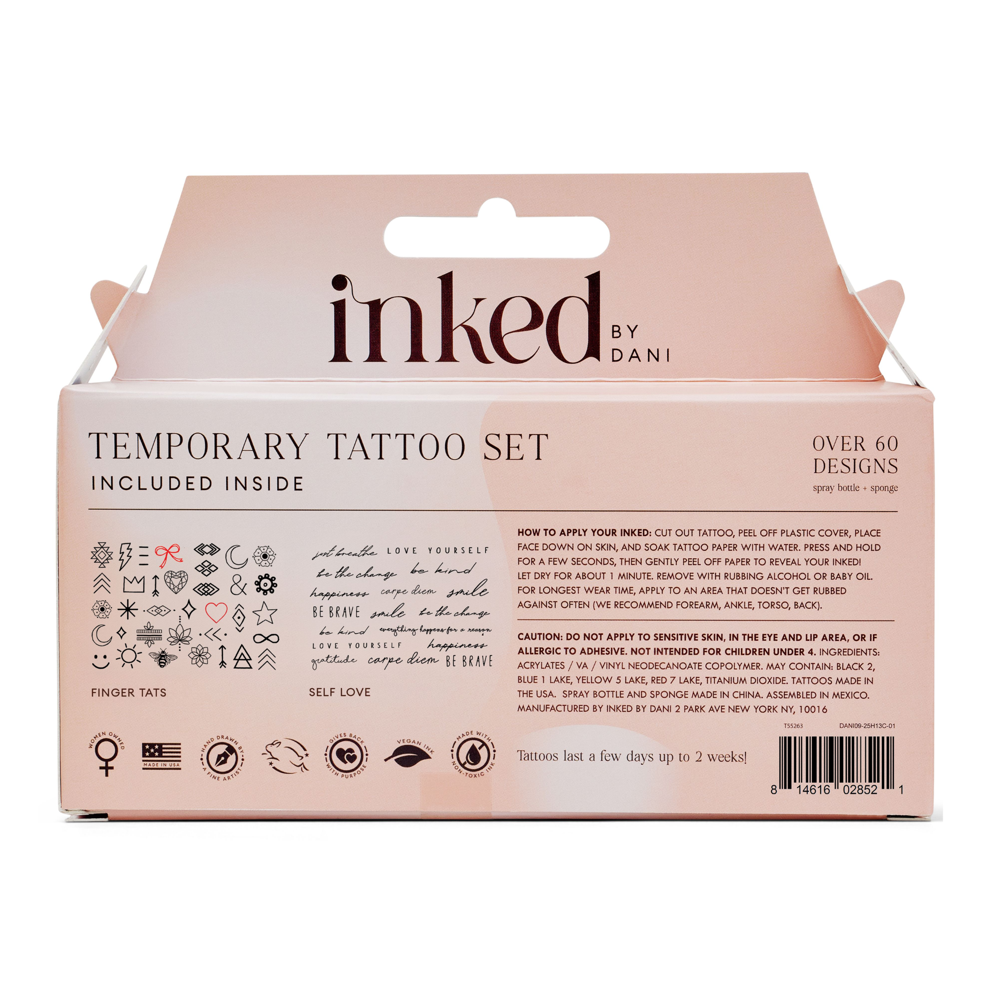 INKED by Dani - Deluxe Temporary Tattoo Gift Set