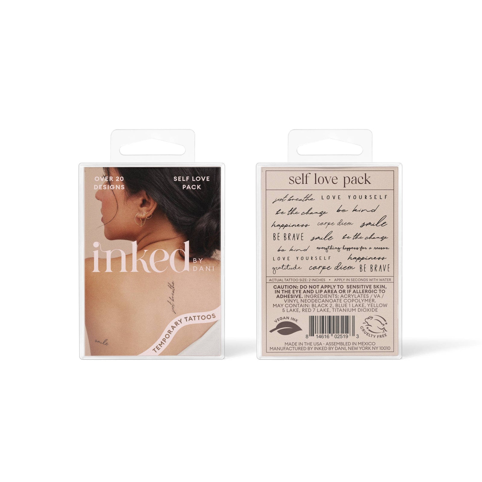 INKED by Dani - Self Love Temporary Tattoo Pack