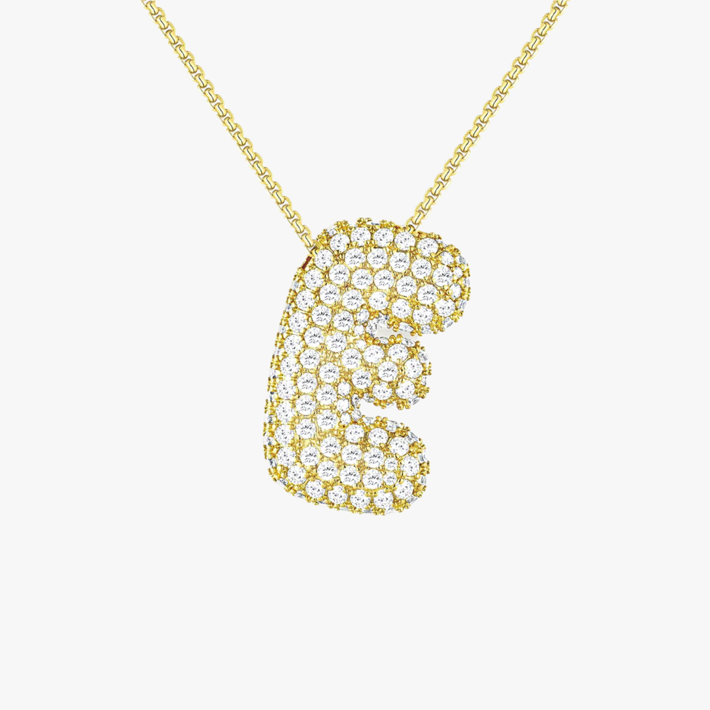 Bubble Initial Diamond Necklace