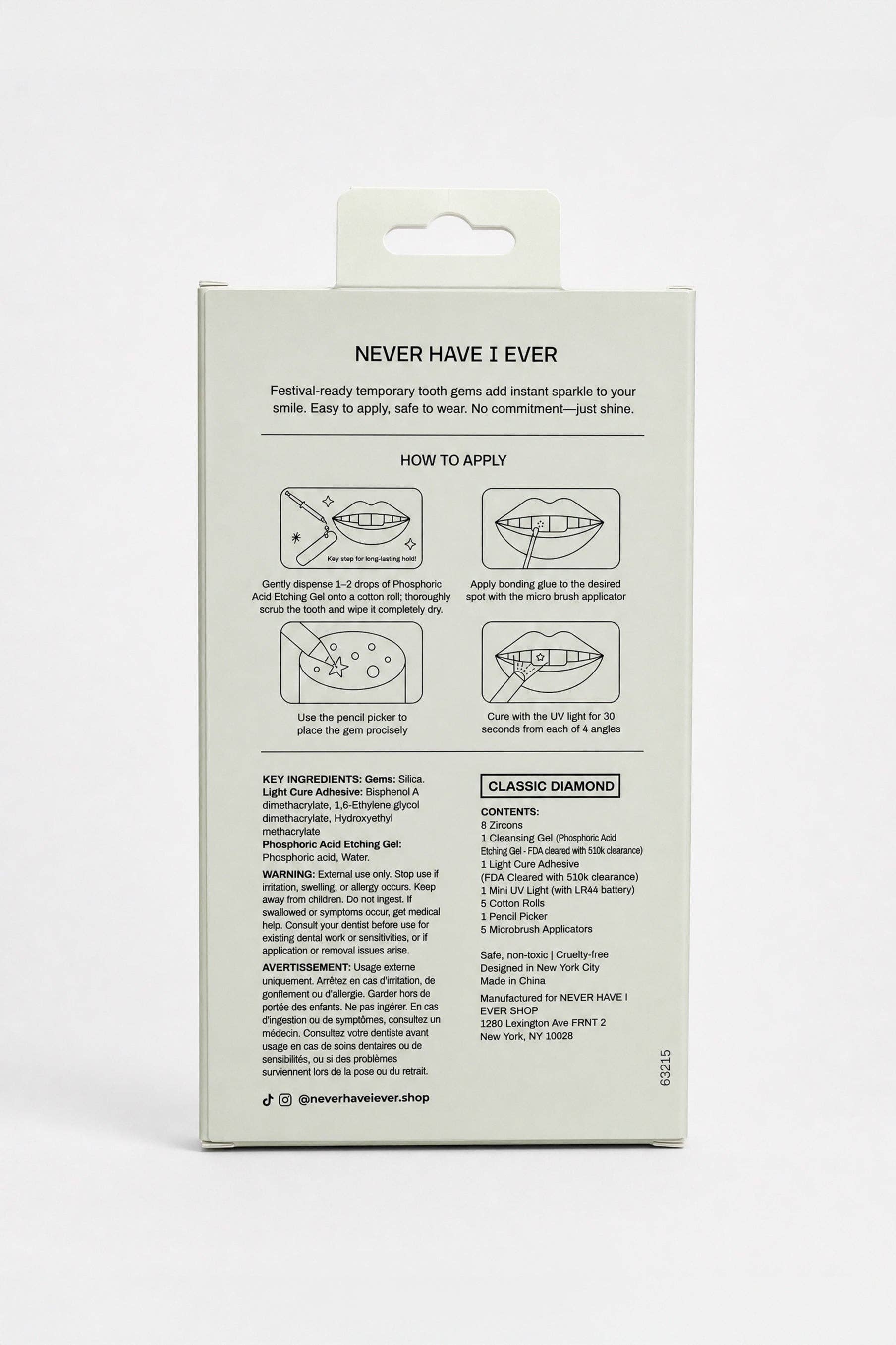 Never Have I Ever - Classic Diamond - DIY Tooth Gem Kit